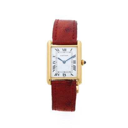 CARTIER CARTIER
Tank
No. 780866137
18k (750) yellow gold wristwatch. Rectangular...