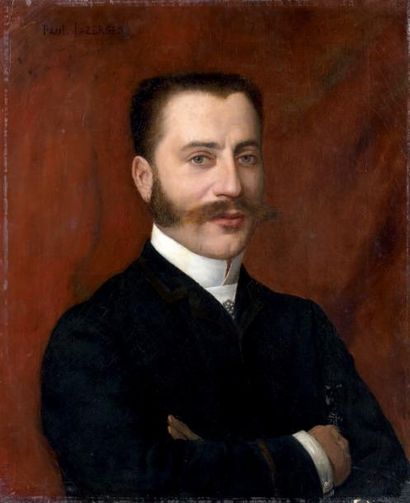 Paul Jean Baptiste LAZERGES (1845-1902) Autoportrait présumé Huile sur toile, signée...