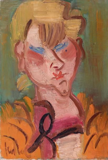 GEN PAUL (1895-1975) Portrait de Pomme, amie de l'artiste, circa 1925-1930 Huile...