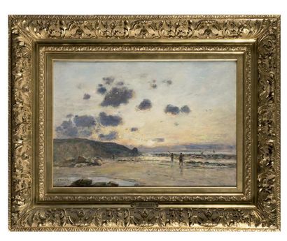 Eugène BOUDIN (1824-1898) Marée basse , circa 1890-1895 Huile sur toile, signée en...