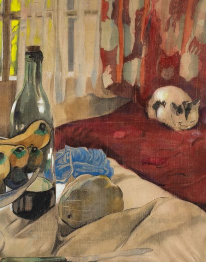 ALIX AYMÉ (1894-1989) Le goûter. Dans l'atelier de l'artiste, Hanoï, circa 1940
Encre,...