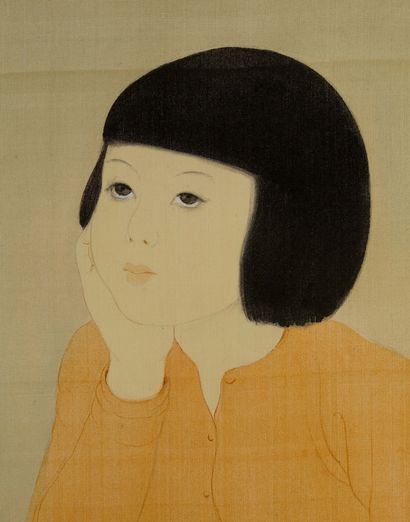 MAI TRUNG THỨ (1906-1980) La leçon, 1940
Ink and color on silk, signed and dated...