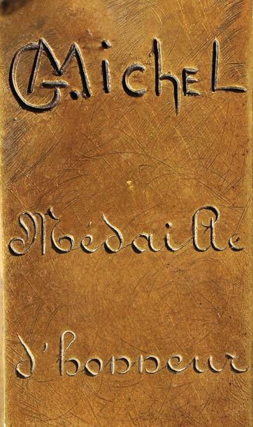 G.MICHEL (XIX-XXème) «La pensée» Epreuve en bronze à patine médaille et brune. Signée...