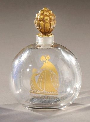 JEANNE LANVIN dessiné par A.A.RATEAU Flacon à parfum «Scandal» de forme boule en...