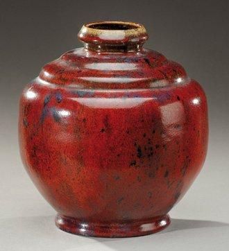 Pierre-Adrien DALPAYRAT (1844-1910) Important vase boule sur talon à gradins et à...