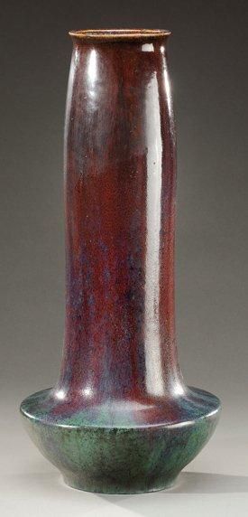 Pierre-Adrien DALPAYRAT (1844-1910) Important vase balustre à long col droit évasé...