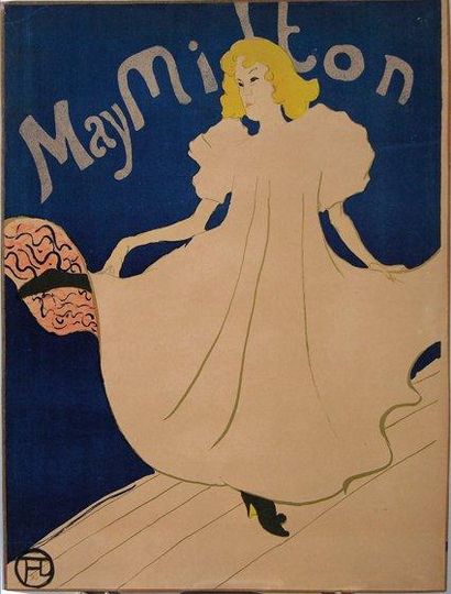 HENRI DE TOULOUSE-LAUTREC (1864-1901) «May Milton» Lithographie couleur encadrée....