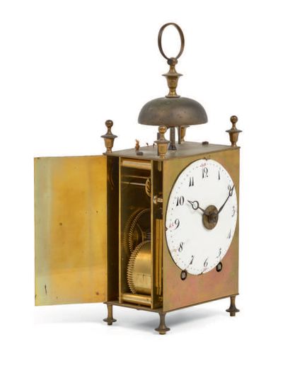 ANONYME - Fin XVIIIe siècle Horloge dite « Capucine » 
avec fonction réveil. Boîtier...