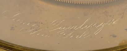 JAMES TUERLINGX - Patent Jan. 6, 1857 Horloge de table 
en métal doré basé sur le...