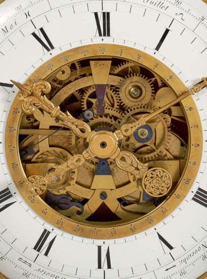 ROCHON HORLOGER Paris, 1830 天文地面调节器 
基于哈里森制造原则的补偿式摆轮上，时间测量机制和气压计都固定在上面。由紫檀木饰面制成的不朽的两部分箱子在三面的大玻璃面上显示了整个平衡轮，可以说是一个...