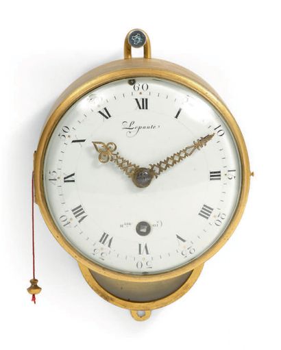 LEPAUTE, Horloger du Roi - Fin XVIIIe siècle Horloge d'alcôve dite « oeil de boeuf...
