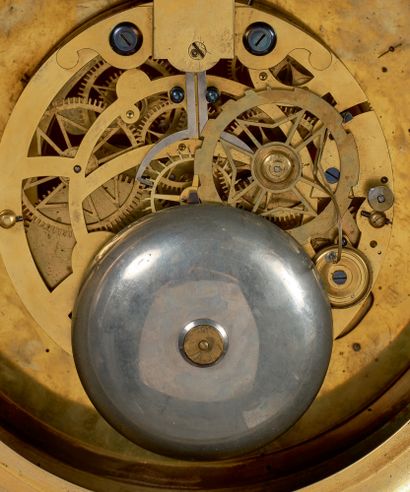 ROCHON HORLOGER Paris, 1830 Régulateur de parquet astronomique 
sur balancier compensé...