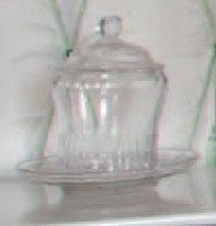 null Drageoir et son présentoir en cristal et verre XIXè siècle