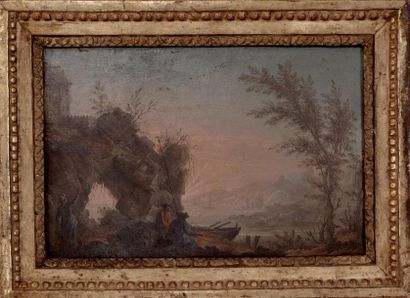 Ecole française du XVIII° siècle, dans le goût d'Henry d'Arles Paysage Paysage H...