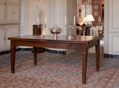 null Grande table à l'italienne en acajou de style Louis XVI H: 79 - P: 104 - L:...