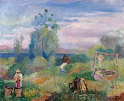 Charles CAMOIN (1879-1965) Les vendangeurs au puit, St Tropez, 1921 Huile sur toile,...