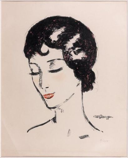 Kees VAN DONGEN (1877-1968) Jeune femme en buste, les yeux baissés (Juffermans, JL...
