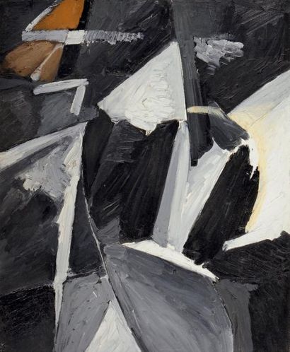 Catherine ZOUBTCHENKO (née en 1937 à Leningrad) Abstraction, fond noir Huile sur...