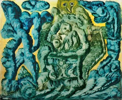 Jules AGARD (1905-1986) Terre onirique Huile sur toile Signée en bas à droite, titrée...