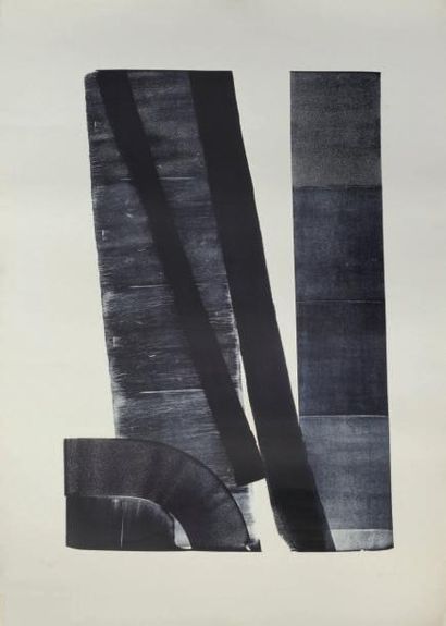Hans HARTUNG (1904-1989) Composition Lithographie en noir Signée en bas à droite...