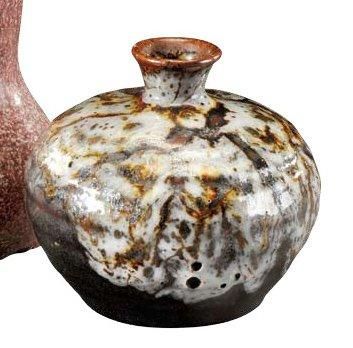 PAUL JEANNENEY (1861-1920) Petit vase de forme ovoïde à petit col évasé en grès émaillé...
