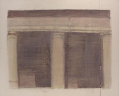 LUC TUYMANS (NÉ EN 1958) Supreme Court, 2003 Huile sur panneau 125 x 156 cm - 491/4...