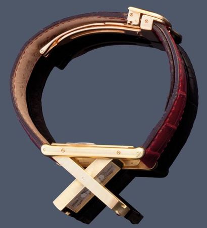 CARTIER Montre-bracelet dite "Réversible-Basculante" or jaune 18K, n°119/150. A110963....