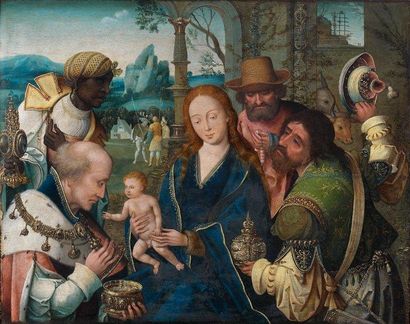 Ecole ANVERSOISE vers 1530, entourage de Pieter COECK van AELST Adoration des Mages...