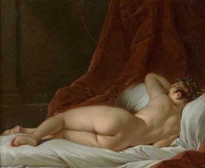 Ecole FRANCAISE du XVIIème, suiveur de François BOUCHER Jeune femme nue étendue Toile...
