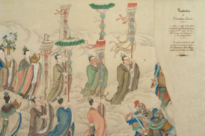 CHINE Rouleau peint par Zhang Weibang 张为邦d’après Lu Huang 陆晃, daté 1752, des anciennes...
