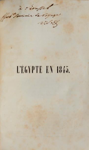 SCHOeLCHER, Victor L'Egypte en 1845. Paris, Pagnerre, 1846. 1 vol. in-8. Faux-titre,...