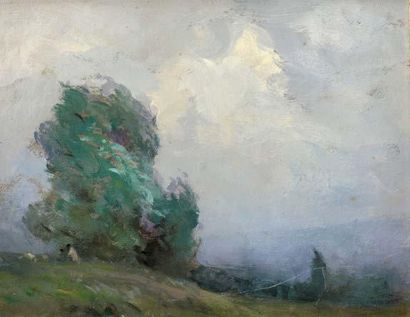Georges RICARD-CORDINGLEY (1873-1939) Arbre dans la tempête, 1937 Huile sur toile...