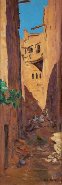 PAUL WAENDENDRIES (1911-1991) Rue de la Kasbah de Ouarzazat Huile sur toile, signée...