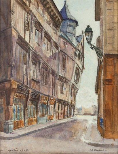 PAUL WAENDENDRIES (1911-1991) Vue du vieux Rouen Aquarelle, signée en bas à droite...