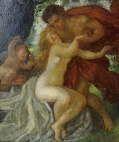 Attribué à Herman LIPOT (1884-1972) Alégorie de l'amour Huile sur toile 60 x 50 ...