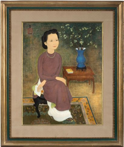 MAI TRUNG THỨ (1906-1980) Portrait de Madame Nguyễn Nguyệt Nga, 1950
Encre et couleur...