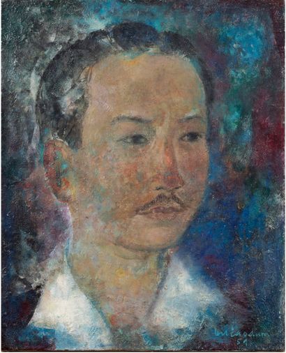 VŨ CAO ĐÀM (1908-2000) Portrait de Monsieur Nguyễn Hữu Hợp, 1951
Huile sur toile,...