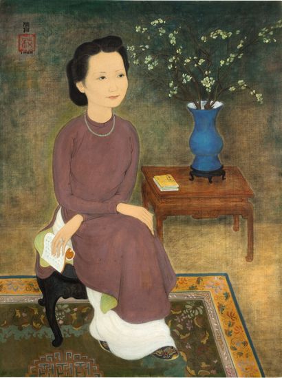 MAI TRUNG THỨ (1906-1980) Portrait de Madame Nguyễn Nguyệt Nga, 1950
Encre et couleur...