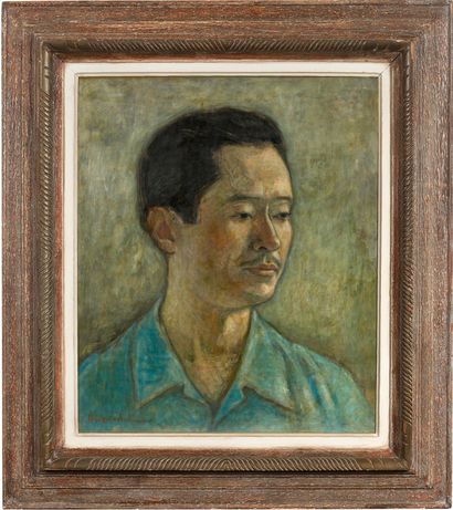 VŨ CAO ĐÀM (1908-2000) Portrait de Monsieur Nguyễn Hữu Hợp
Huile sur soie, signée...