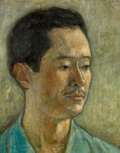 VŨ CAO ĐÀM (1908-2000) Portrait de Monsieur Nguyễn Hữu Hợp
Huile sur soie, signée...