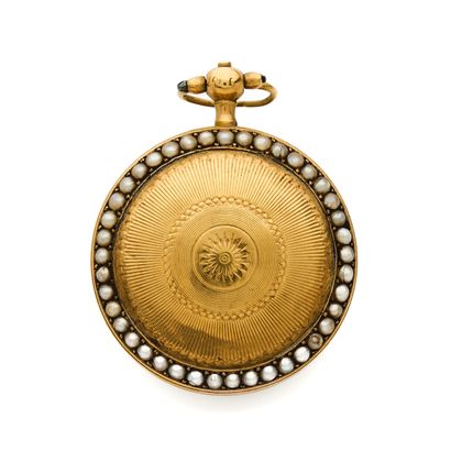 TRAVAIL SUISSE TRAVAIL SUISSE
Début XIXe siècle 
Montre de poche en or avec entourage...