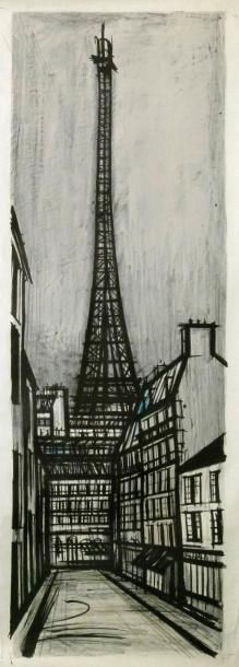 BERNARD BUFFET (1911-1989) «Paris grand paravent» Exceptionnel paravent présentant...