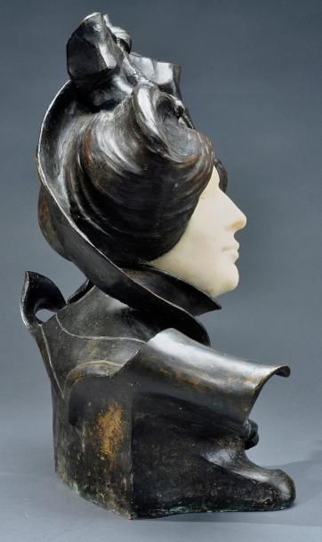 DANTE SODINI (1858-1934) «Frangar non flectar» Exceptionnelle sculpture en bronze...