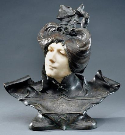 DANTE SODINI (1858-1934) «Frangar non flectar» Exceptionnelle sculpture en bronze...