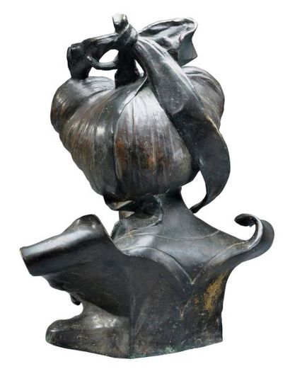 DANTE SODINI (1858-1934) «Frangar non flectar» Exceptionnelle sculpture en bronze...