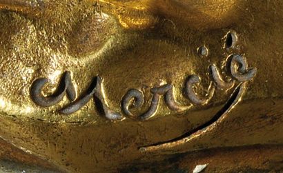 Antonin MERCIÉ (1845-1916) «Métamorphose» Epreuve en bronze à patine dorée reposant...