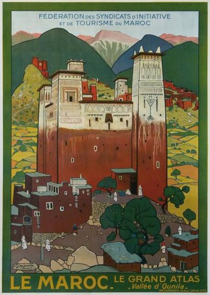 JACQUES MAJORELLE (1859-1926) «Le Maroc le grand Atlas de la Vallée d'Ounila» Rare...