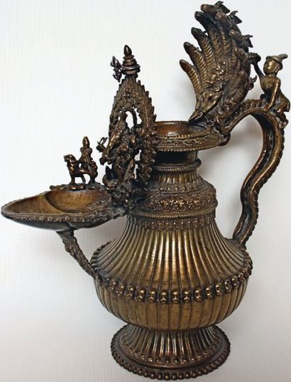 SUKUNDA. Laiton. H.40 cm Népal. ca 18° siècle...