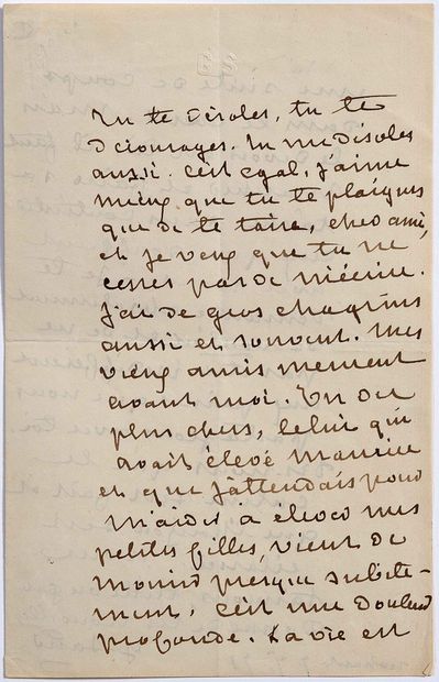 SAND George (1804 - 1876) L.A.S. « G. Sand », Nohant 7 septembre 1875, à Gustave... Gazette Drouot