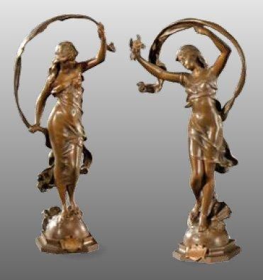 Auguste MOREAU et Mathurin MOREAU, d'après un modèle de Paire de sculptures en bronze...